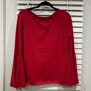 T. Tahari Red Bell Sleeve Sweater Size Small